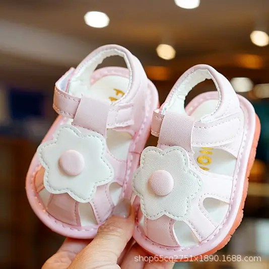 Toddler Sandals White Floral 1-2Yrs Non-Slip