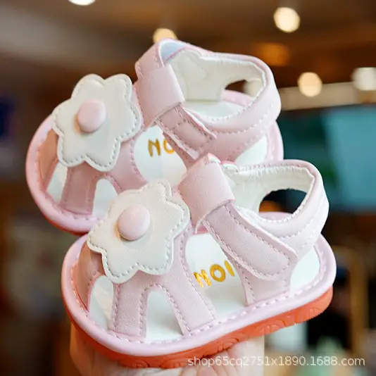 Toddler Sandals White Floral 1-2Yrs Non-Slip