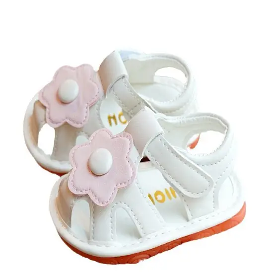 Toddler Sandals White Floral 1-2Yrs Non-Slip
