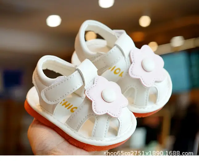 Toddler Sandals White Floral 1-2Yrs Non-Slip — feature 5