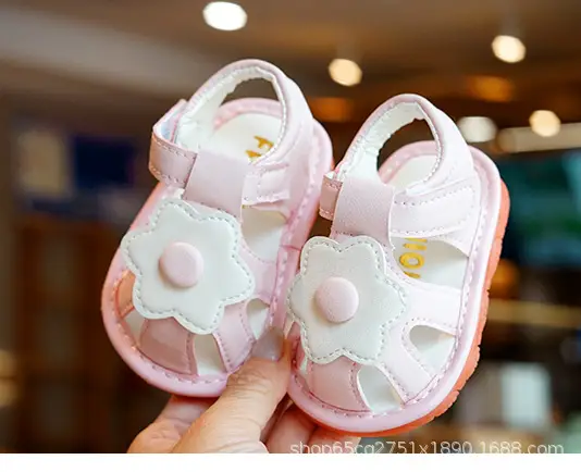 Toddler Sandals White Floral 1-2Yrs Non-Slip — feature 6
