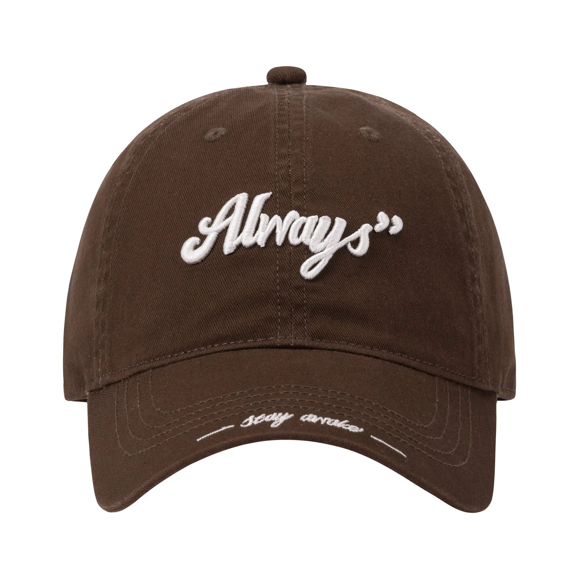 Women's Navy Blue Embroidered Baseball Cap with Big Brim - Image 10