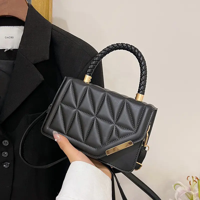 Women's Black Quilted Shoulder Crossbody Bag 2024 - Image 5