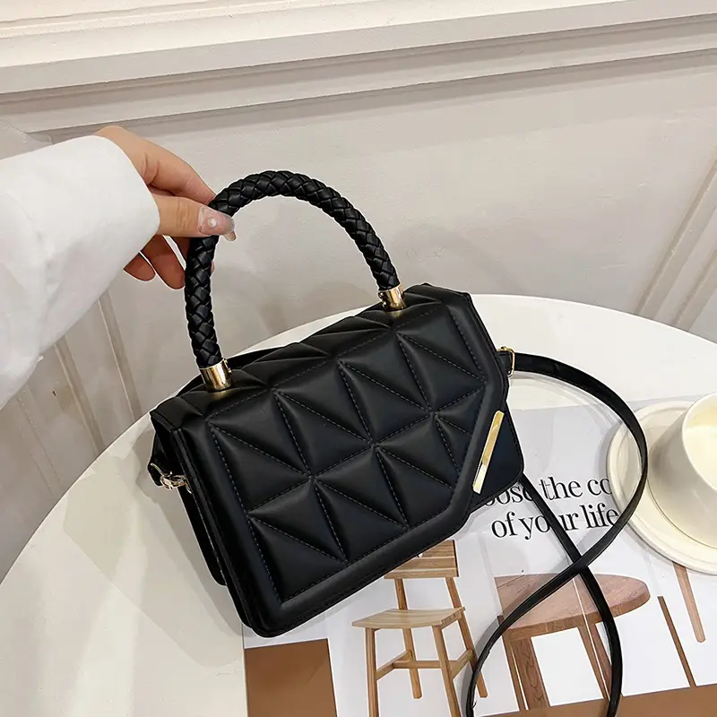 Women's Black Quilted Shoulder Crossbody Bag 2024 - Image 1
