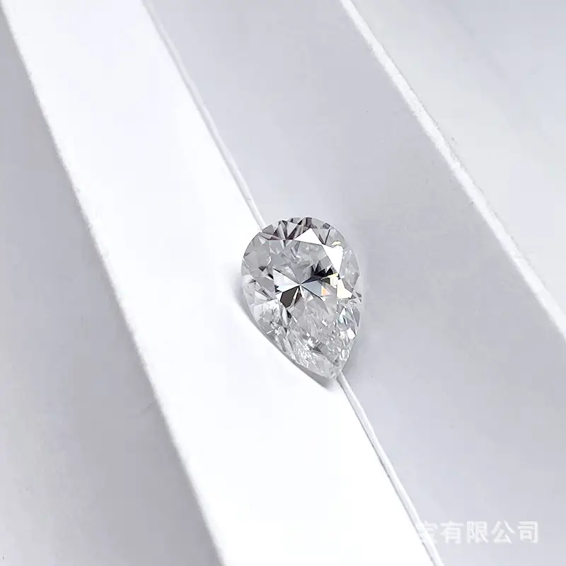 Moissanite Drop Shaped Clear Crystal White - Image 2