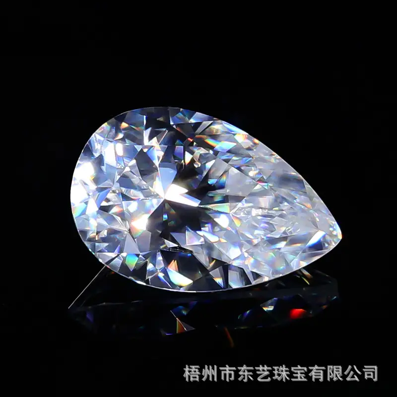 Moissanite Drop Shaped Clear Crystal White - Image 4