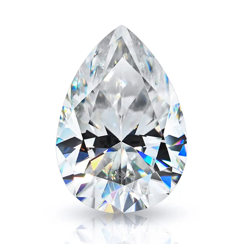 Moissanite Drop Shaped Clear Crystal White - Image 5