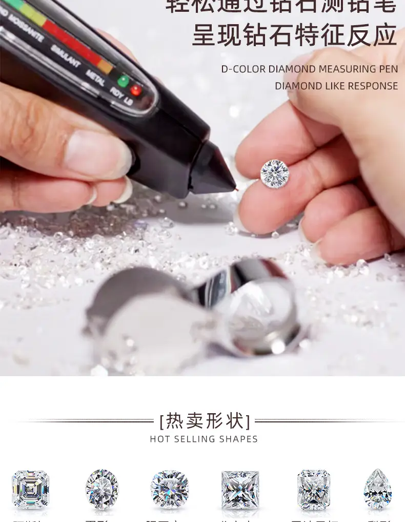 Moissanite Drop Shaped Clear Crystal White — feature 5