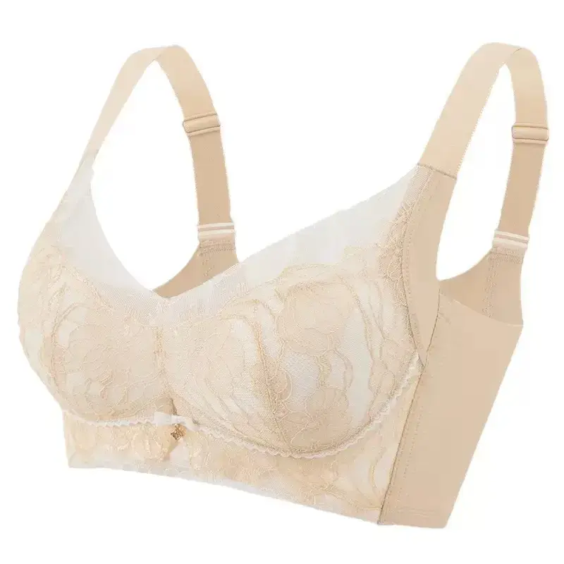 Light Gray Lace Bra with Adjustable Straps