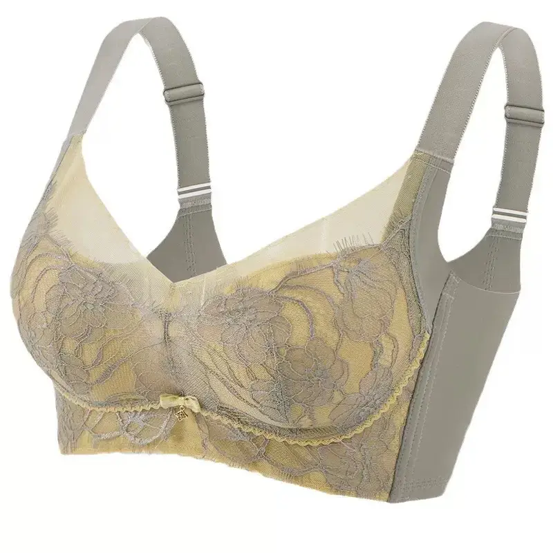 Light Gray Lace Bra with Adjustable Straps — feature 12
