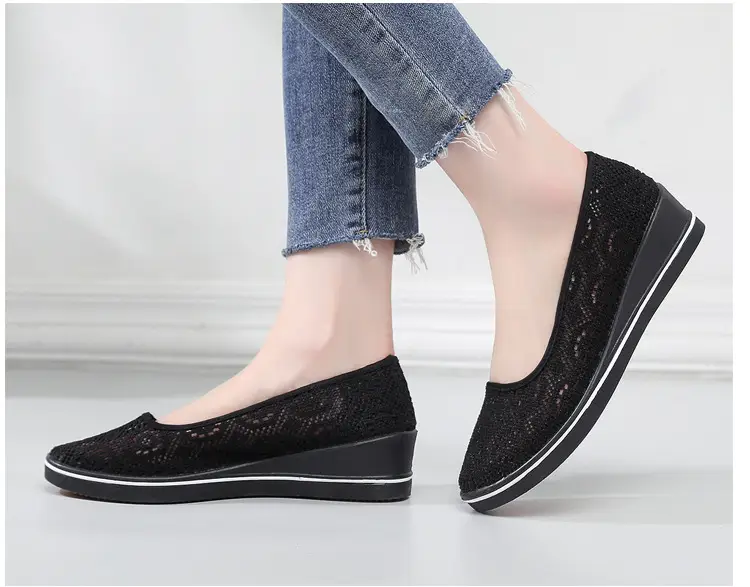 Wedge Nurse Shoes Soft Sole Non-Slip Cut Out Breathable Lightweight Women's Shoes Canvas Shoes Hospital Beauty Salon Mesh Shoes Small White Shoes — feature 20