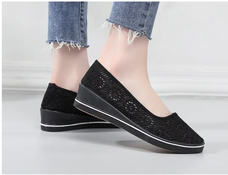 Wedge Nurse Shoes Soft Sole Non-Slip Cut Out Breathable Lightweight Women's Shoes Canvas Shoes Hospital Beauty Salon Mesh Shoes Small White Shoes — feature 21