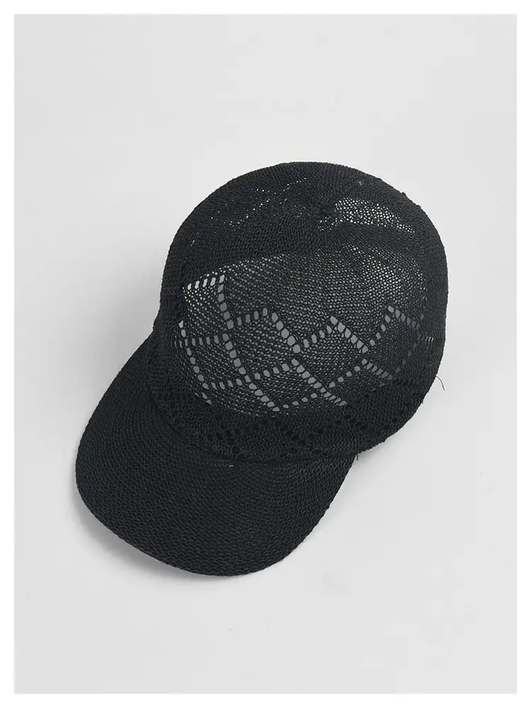 Women Sunscreen Knitted Cap Beige Paper Weave — feature 3