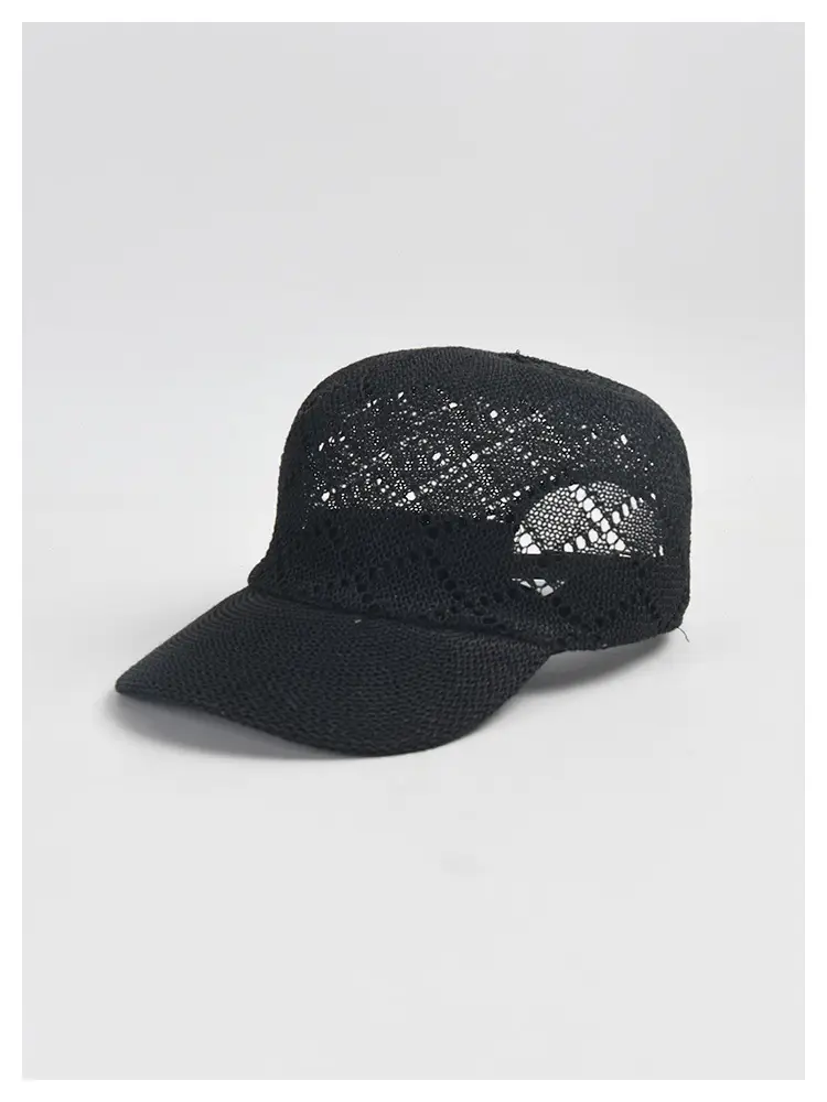 Women Sunscreen Knitted Cap Beige Paper Weave — feature 4