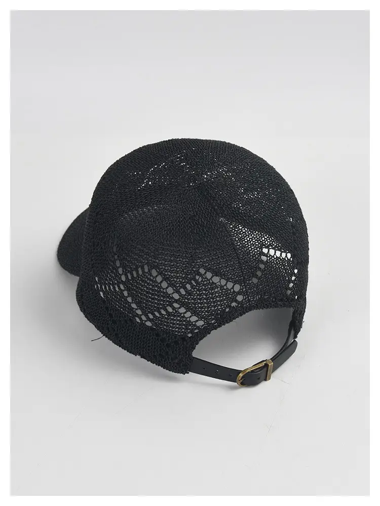 Women Sunscreen Knitted Cap Beige Paper Weave — feature 5