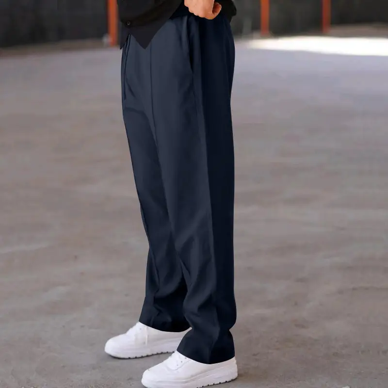 2025 Men's Loose Casual Straight Pants Spring Summer White — feature 12