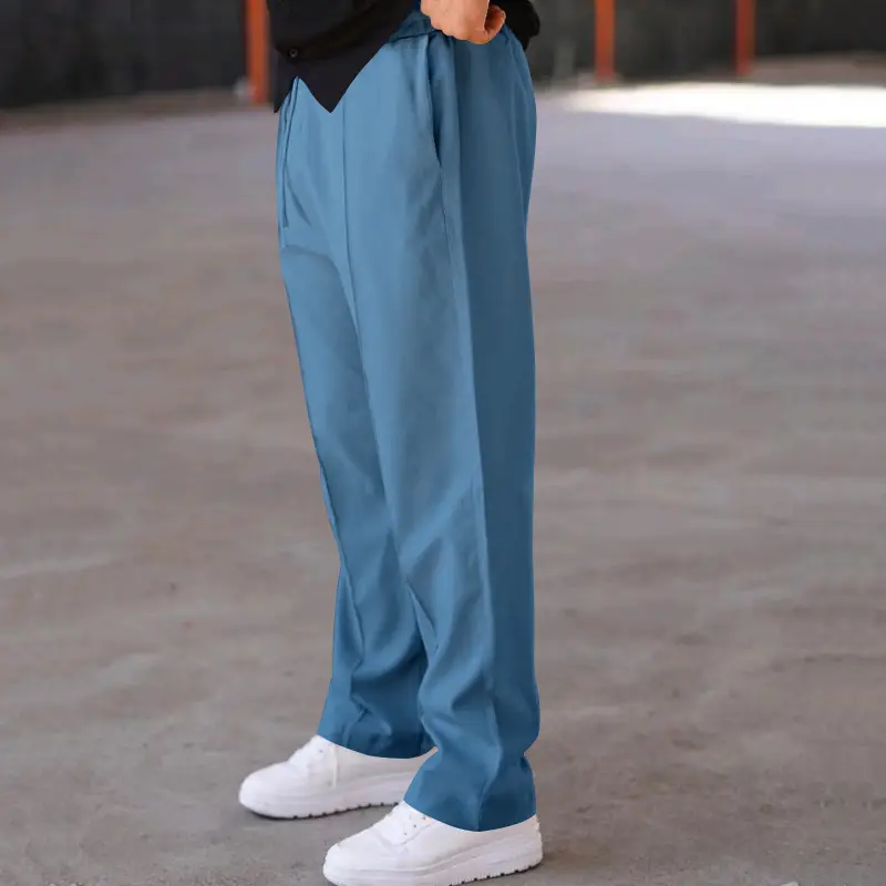 2025 Men's Loose Casual Straight Pants Spring Summer White — feature 39