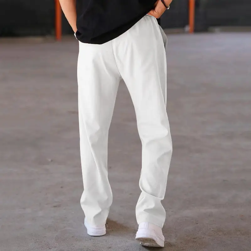 2025 Men's Loose Casual Straight Pants Spring Summer White — feature 4