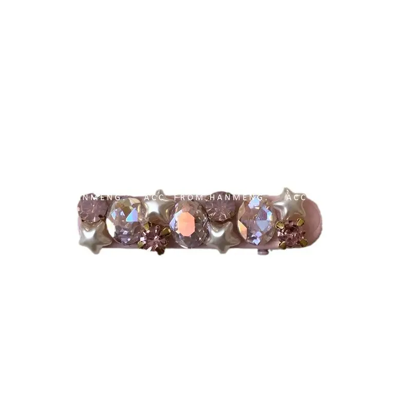 Retro Pink Flash Diamond Five Point Star Hairpin Clips - Image 7