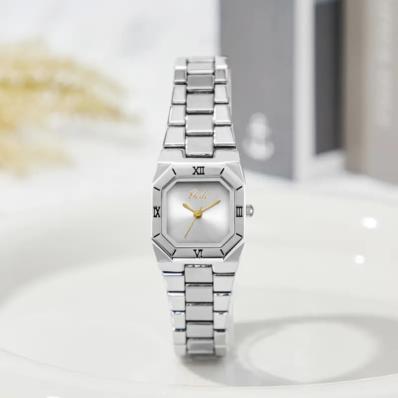 Goldie Women's Square Quartz Watch with Steel Band - Image 3