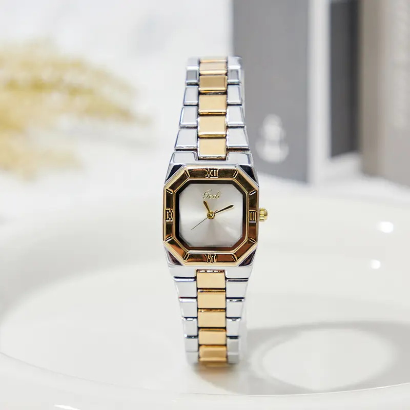 Goldie Women's Square Quartz Watch with Steel Band - Image 4