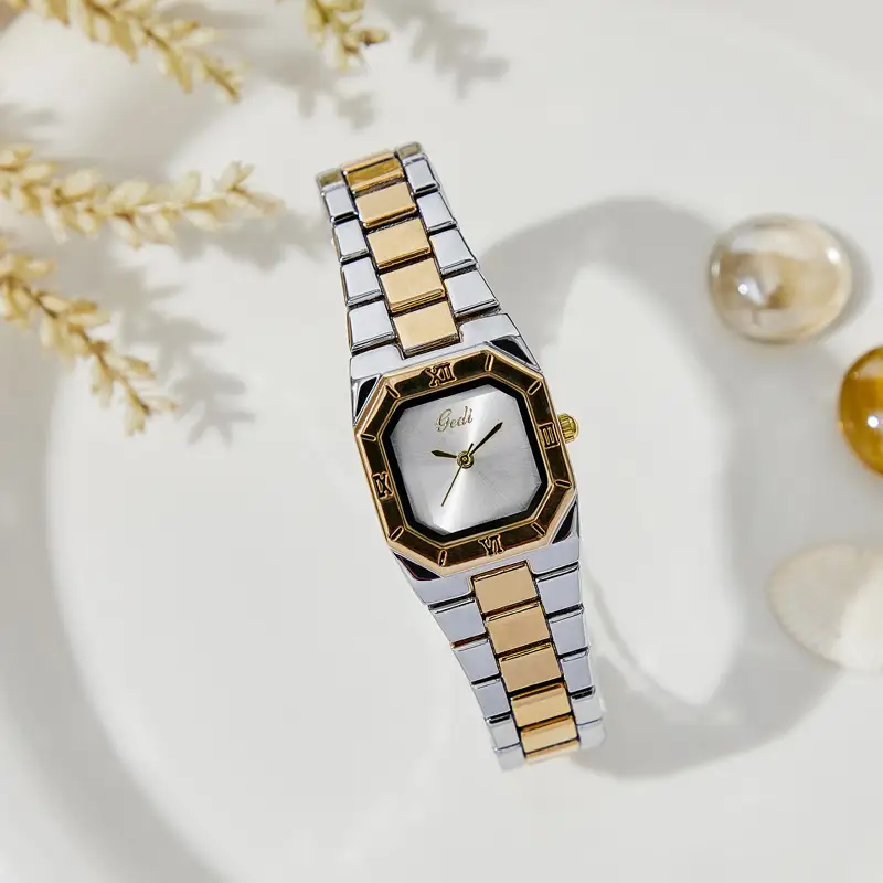 Goldie Women's Square Quartz Watch with Steel Band - Image 5