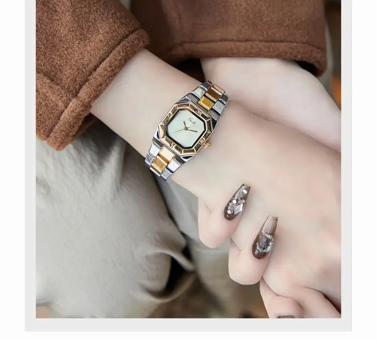 Goldie Women's Square Quartz Watch with Steel Band — feature 9
