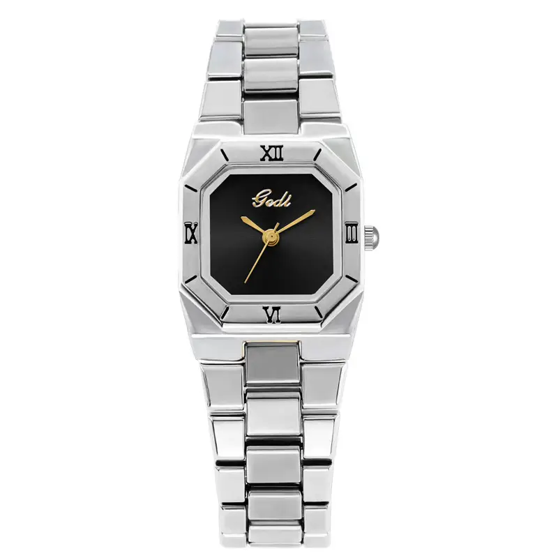 Goldie Women's Square Quartz Watch with Steel Band - Image 2