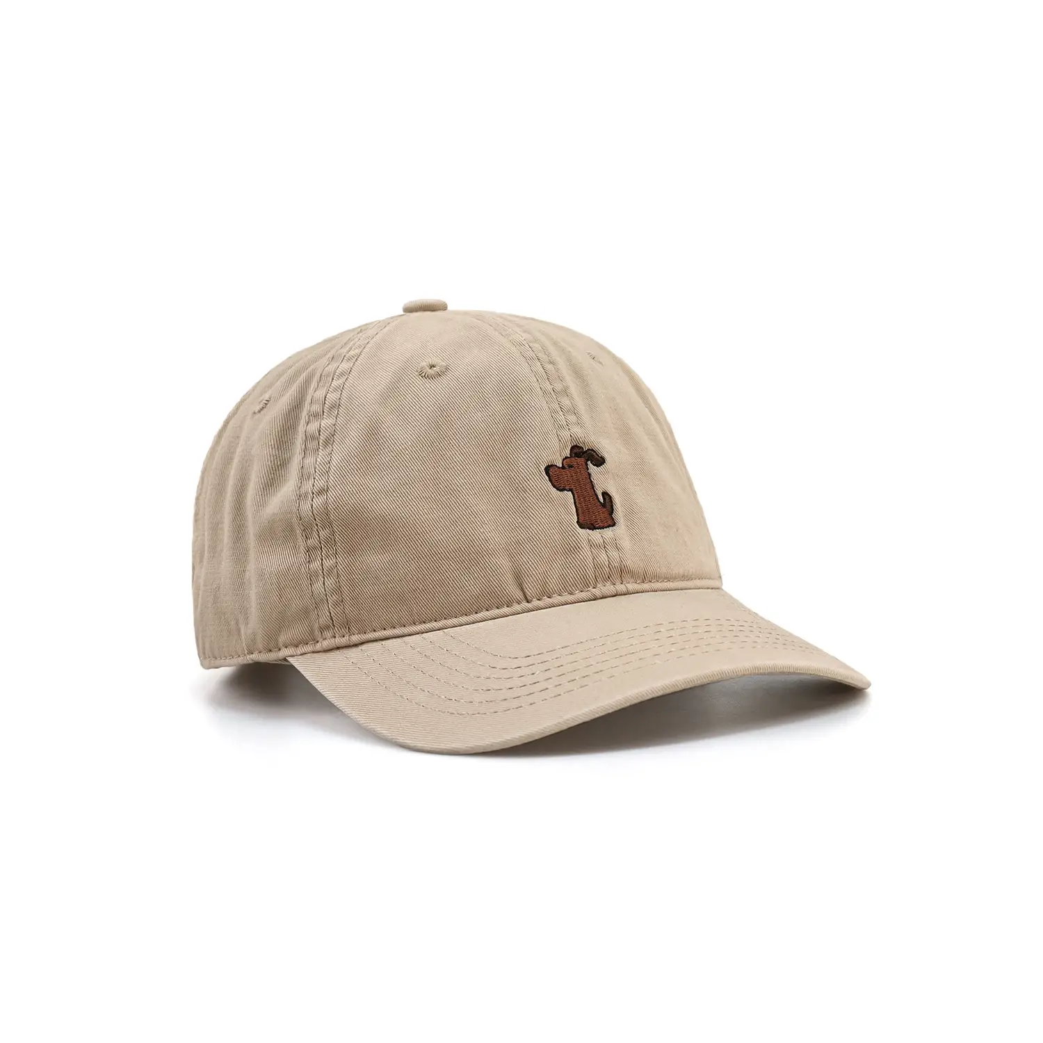 Men's Beige Peaked Baseball Cap with Large Brim - Image 2