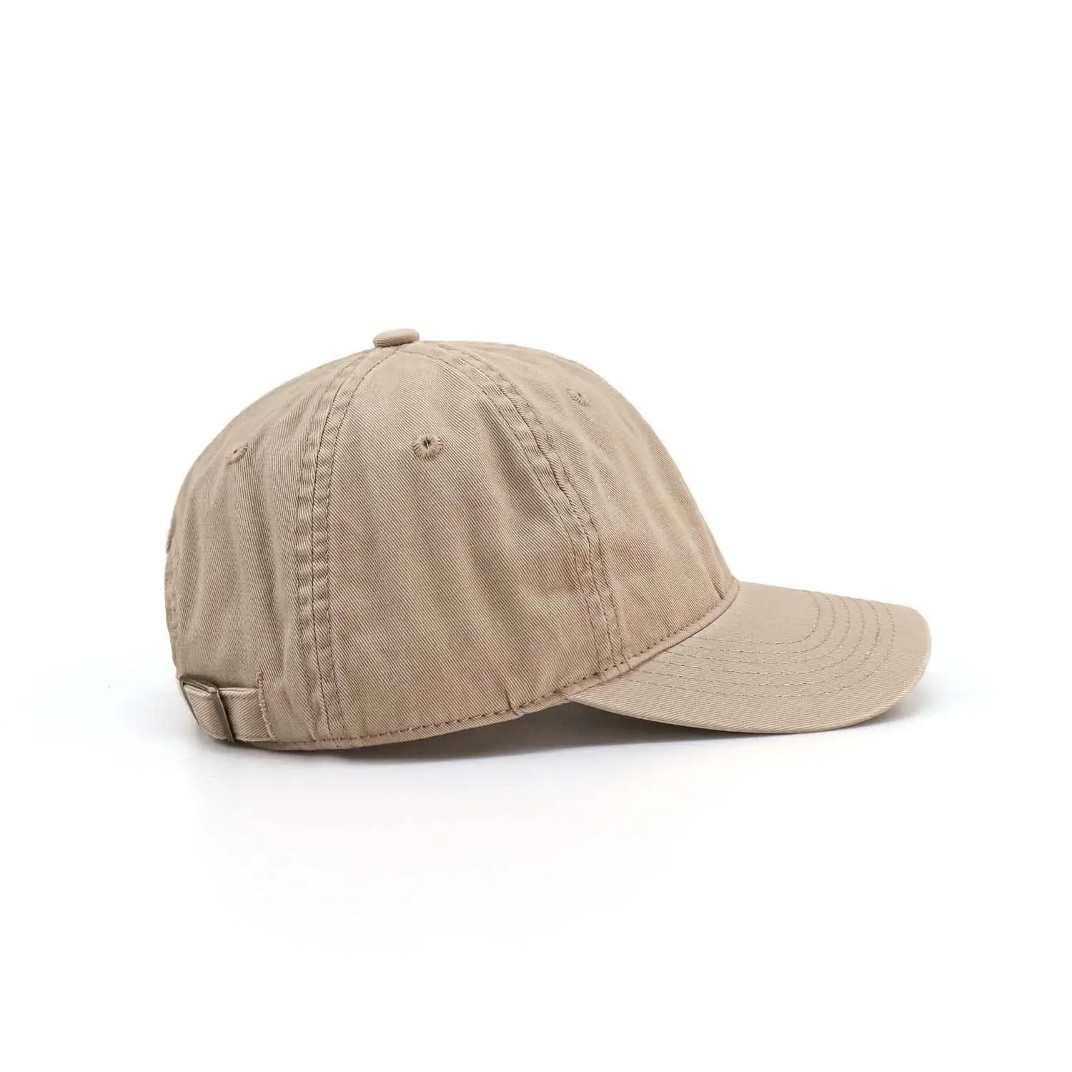 Men's Beige Peaked Baseball Cap with Large Brim - Image 4
