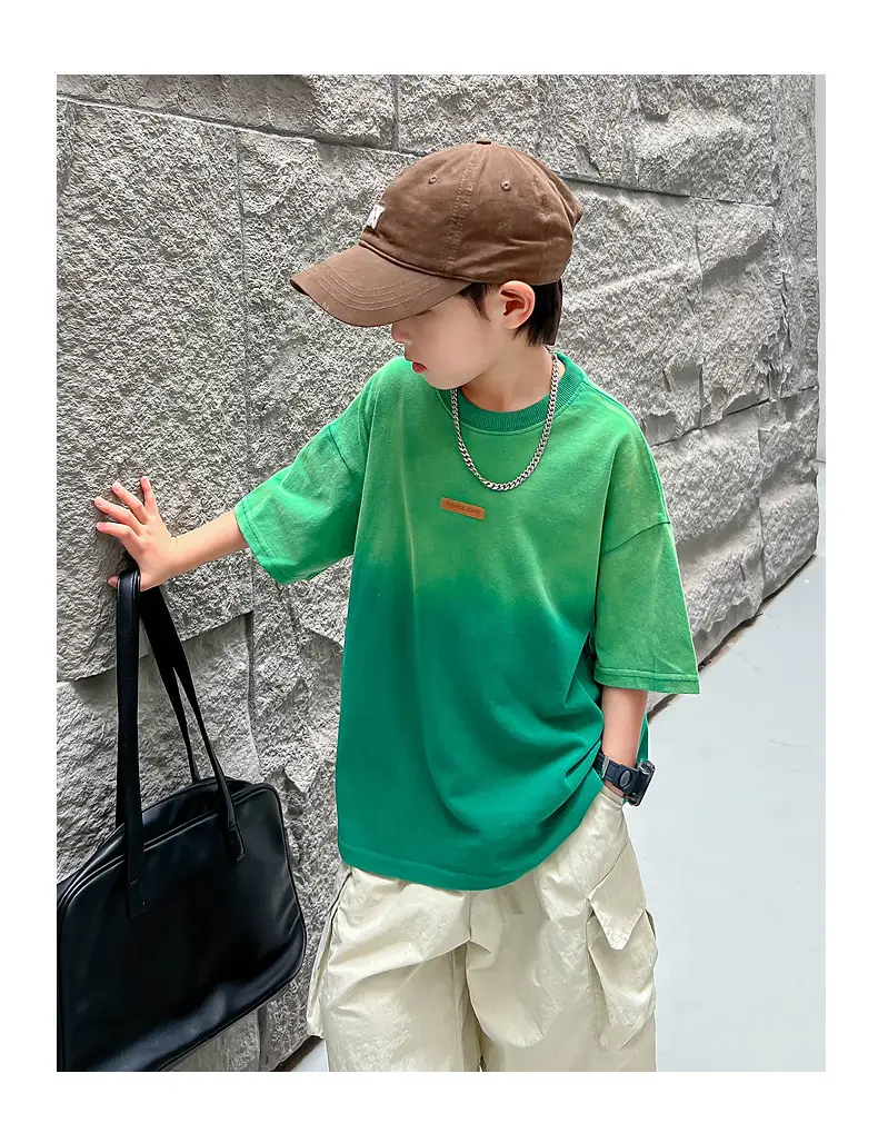 Boys Green Gradient Cotton T-Shirt 2026 — feature 17