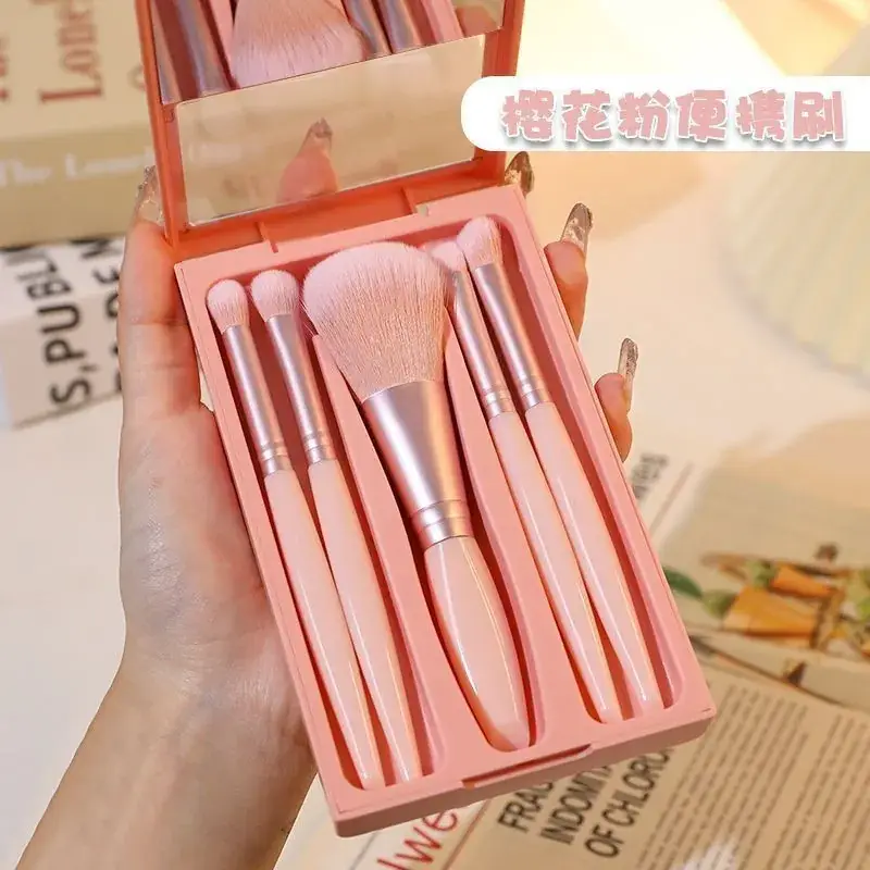 5-Piece Makeup Brush Set with Mirror Box - Image 9