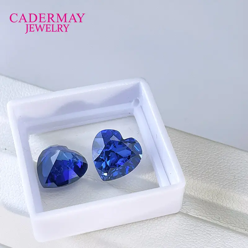 Love & Che Chrysanthemum Artificial Sapphire Earrings Blue Light Blue — feature 6