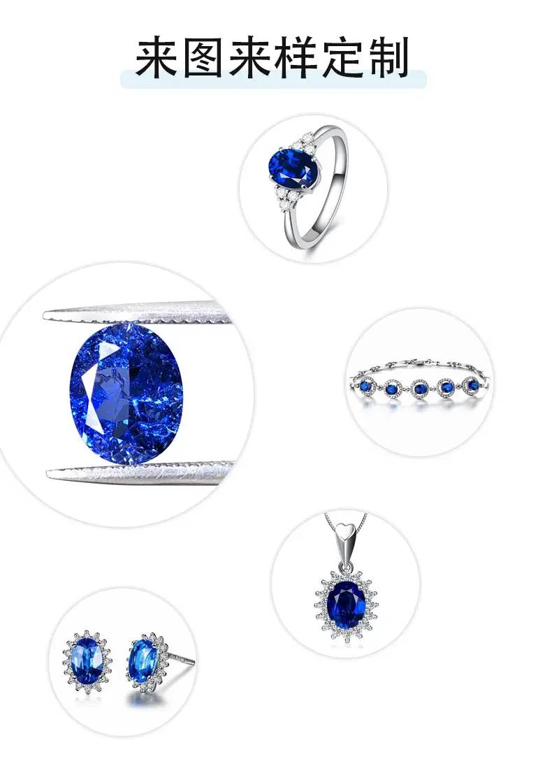 Love & Che Chrysanthemum Artificial Sapphire Earrings Blue Light Blue — feature 7