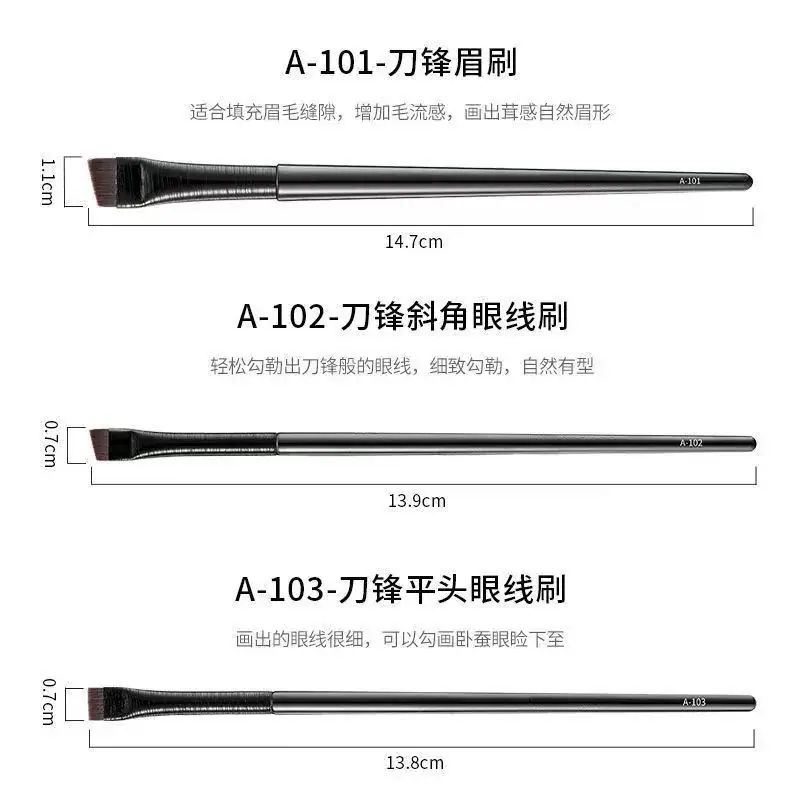 Oblique Blade Eyeliner Brush Set for Makeup Artists - Image 8