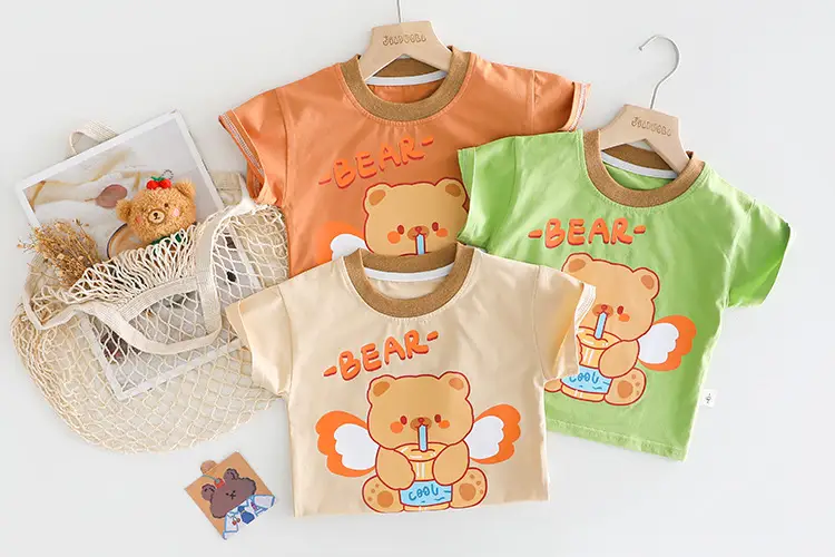 Children Bear Print T-Shirt Shorts Set Summer Boys Cotton — feature 6