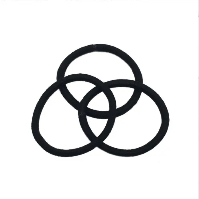 Black Crossed Hair Rope Band 2-6mm Thick Rubber — feature 6
