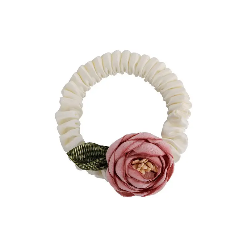 Sweet Rose Hair Ring with High Elastic Tie - Image 8