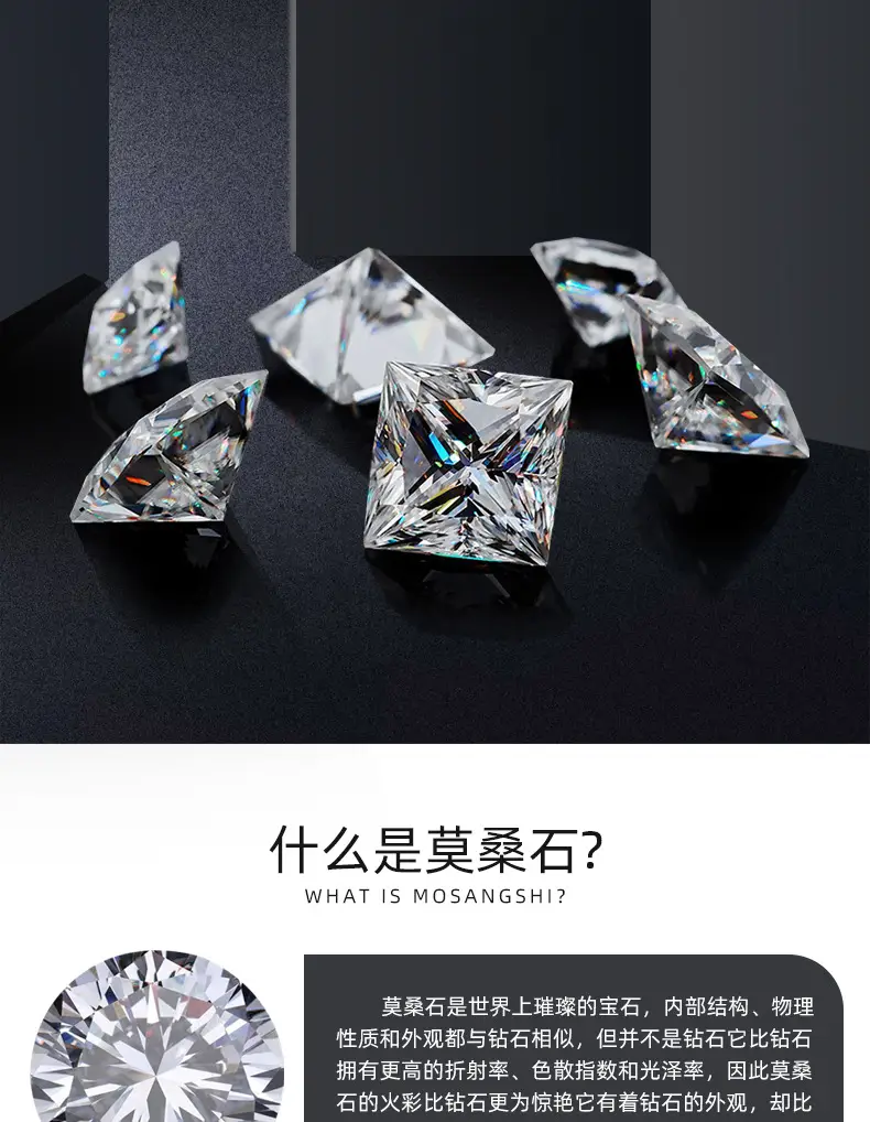Moissanite Princess Def Color Vvs Netity Wuzhou Origin — feature 2