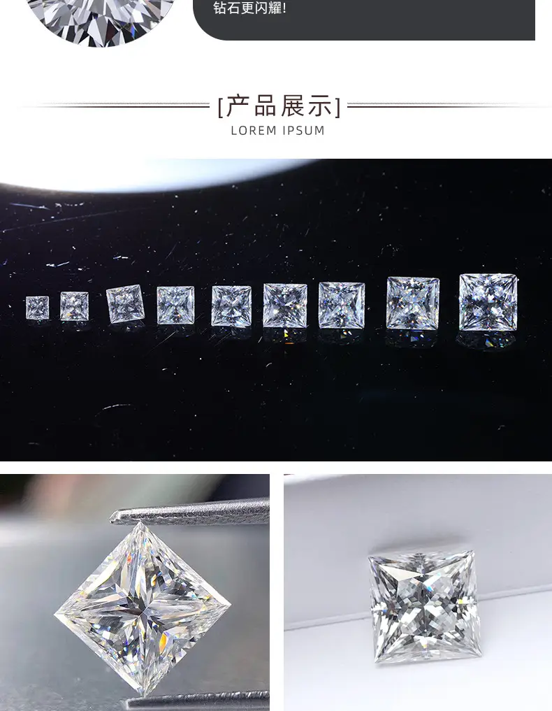 Moissanite Princess Def Color Vvs Netity Wuzhou Origin — feature 3