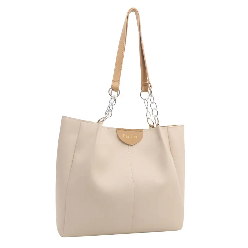 Women's Large Capacity Shoulder Bag with Green Strap - Image 3