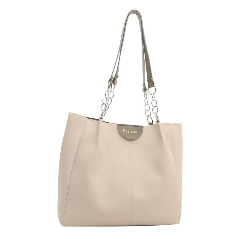 Women's Large Capacity Shoulder Bag with Green Strap - Image 4