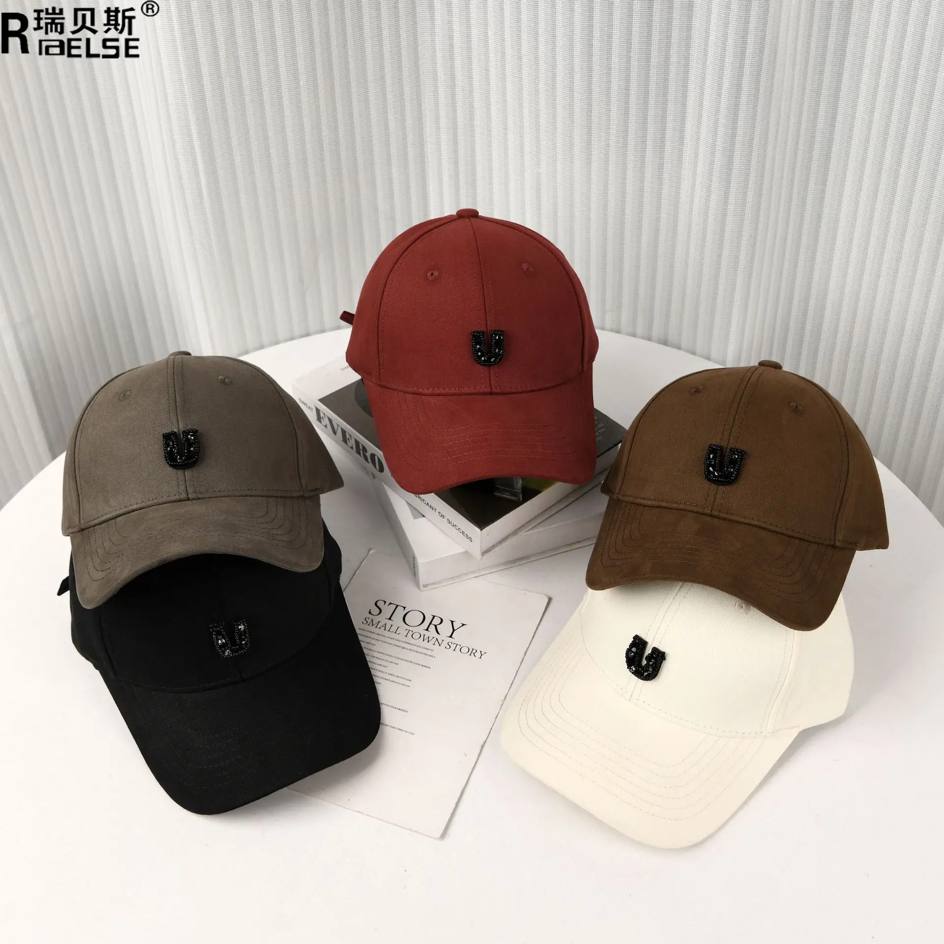 Men's European American Metal Letter Cap Brown - Image 6