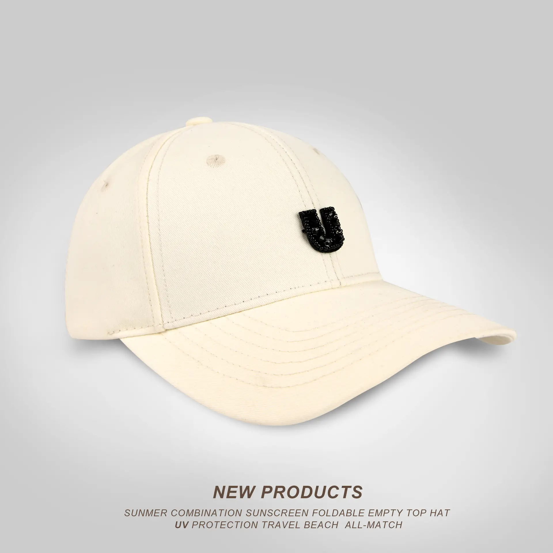 Men's European American Metal Letter Cap Brown - Image 2
