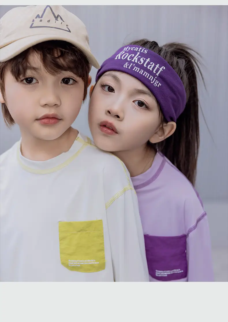 Boys Long Sleeve Sunscreen T-Shirt White Yellow Pocket — feature 15