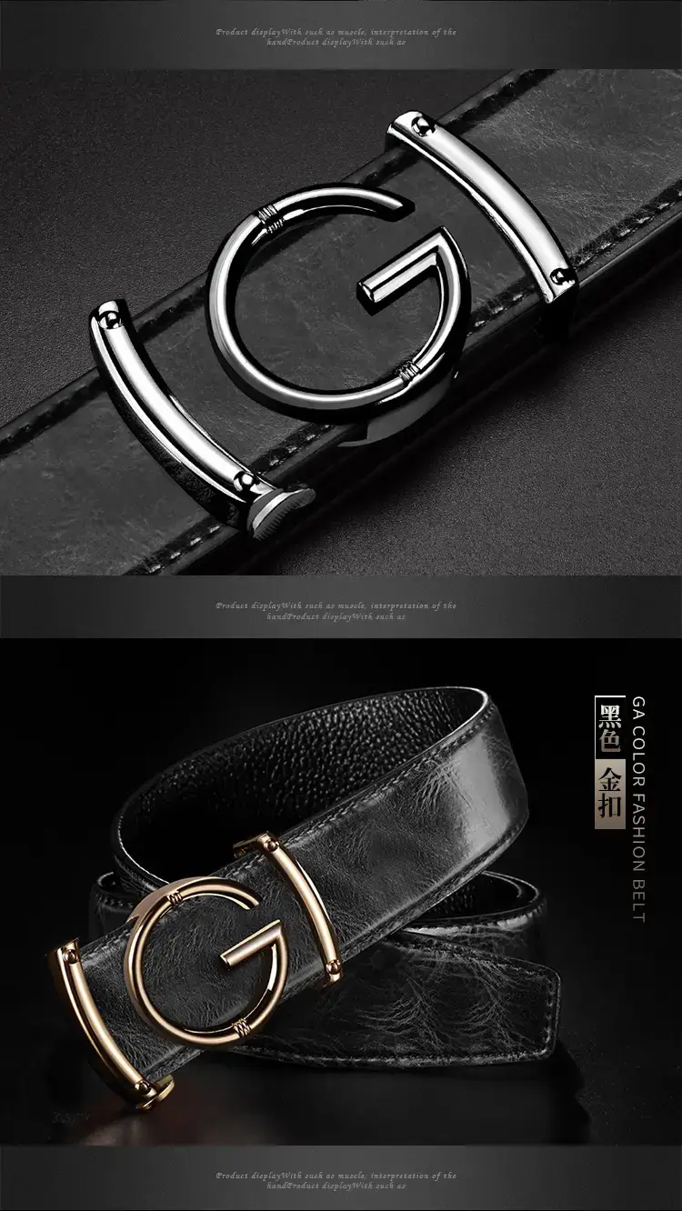 Men's Brown Crocodile Leather Belt with Gold Buckle — feature 15