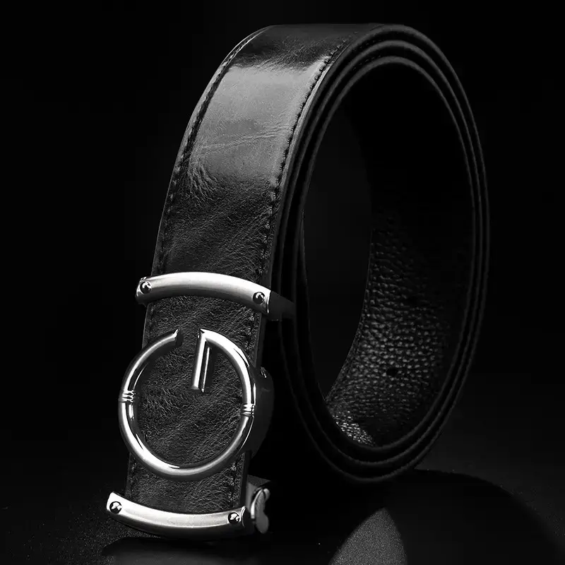 Men's Brown Crocodile Leather Belt with Gold Buckle