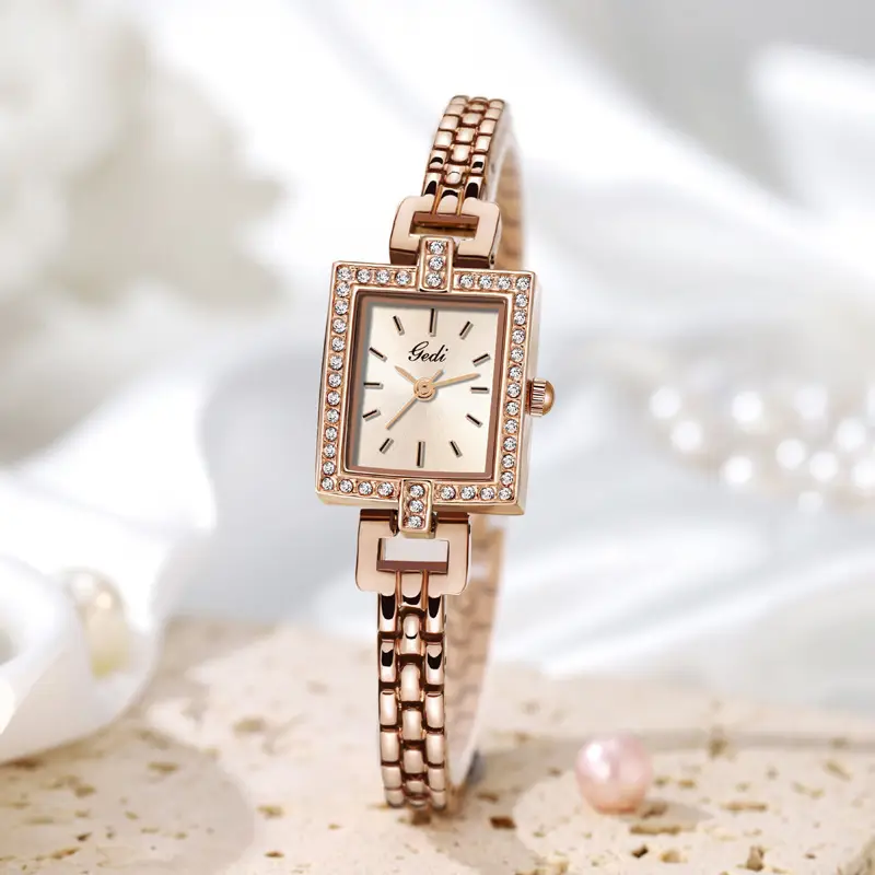 Women's Rose Gold Quartz Watch with Crystal Band - Image 6