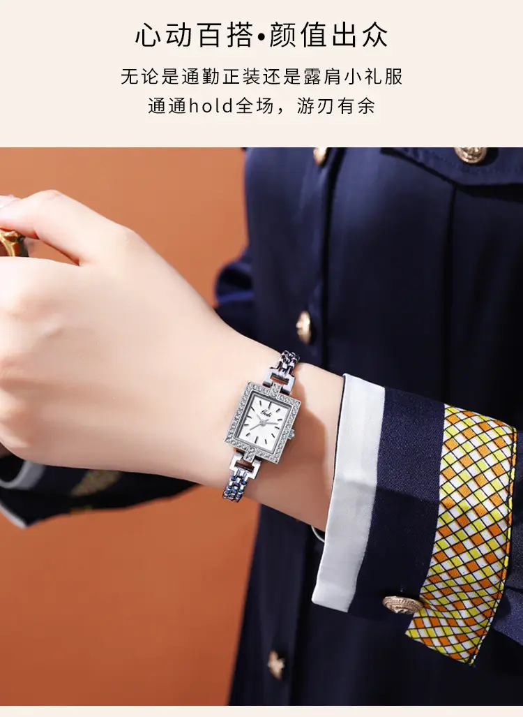 Women's Rose Gold Quartz Watch with Crystal Band — feature 11