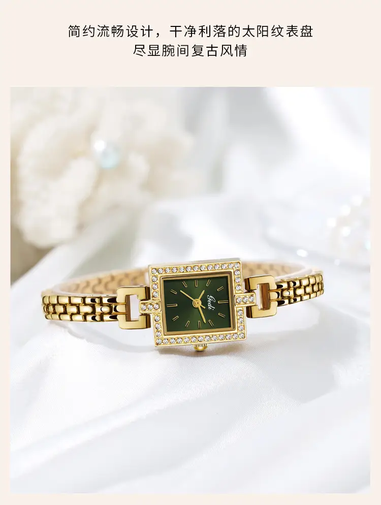 Women's Rose Gold Quartz Watch with Crystal Band — feature 12